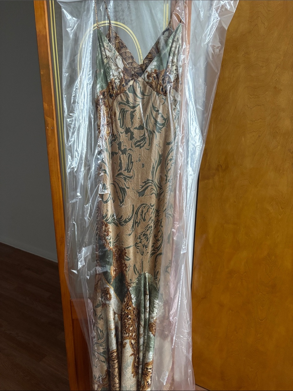 Roberto Cavalli Vintage Rare A/W 2005 Baroque Animal Print Silk Midi Dress Gown - Picture 6 of 16